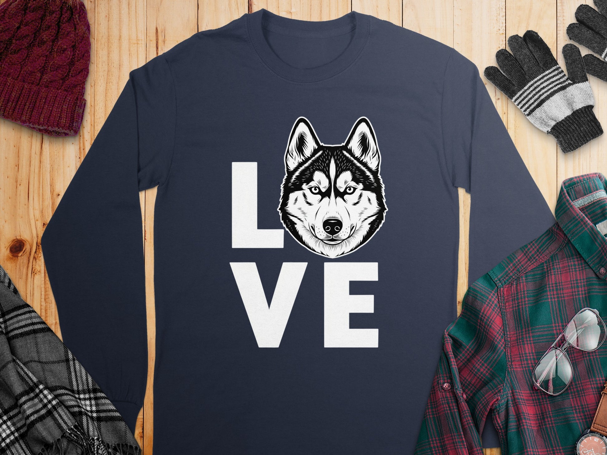 Husky LOVE Graphic Long Sleeve Shirt Product