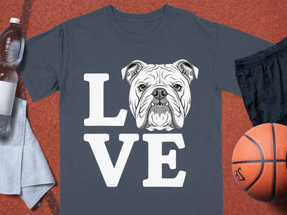 Love Bulldog Face Graphic Tee for Pet Lovers
