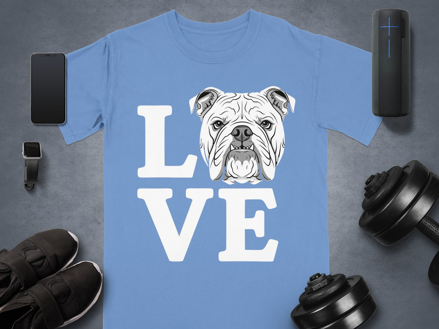 Bulldog Love Graphic T-shirt Ideal for Dog Lovers