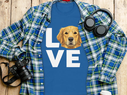 Golden Retriever Love Graphic Tee Shirt