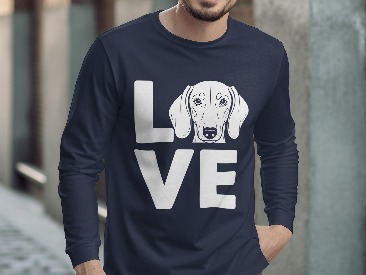 Love Dog Graphic Long Sleeve Shirt