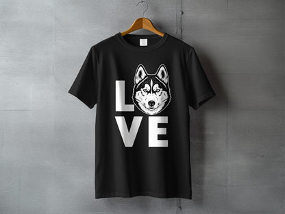 Husky Love Graphic Design Short Sleeve T-shirt