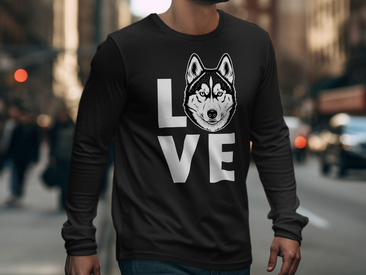 Love Husky Dog Graphic Long Sleeve Shirt Product