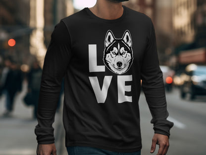 Love Husky Dog Graphic Long Sleeve Shirt Product