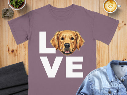 Love Golden Retriever Head Graphic T-Shirt Product