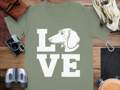 LOVE Dog Design Graphic Tee Comfortable Casual Wear